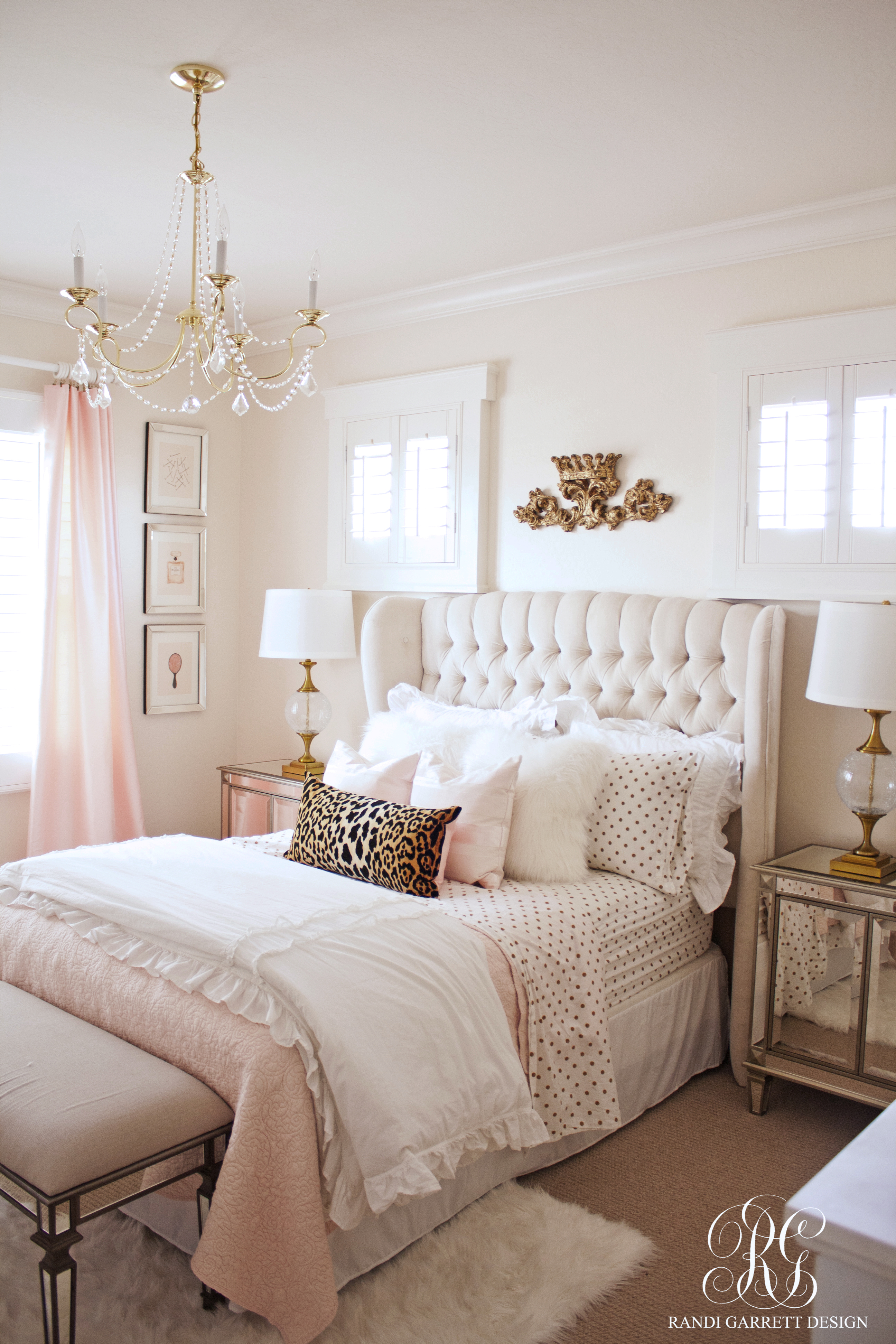 Pink and Gold Girl's Bedroom Makeover - Randi Garrett Design