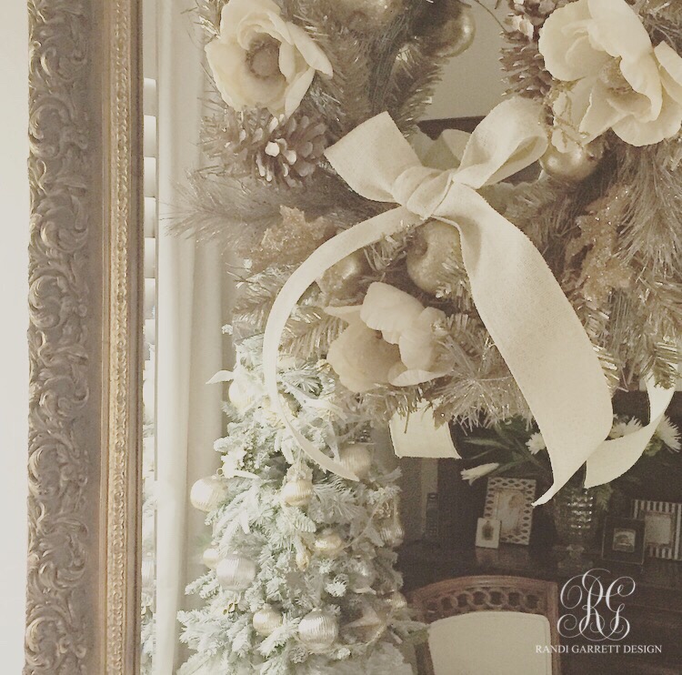 Elegant Christmas wreath with magnolia flowers