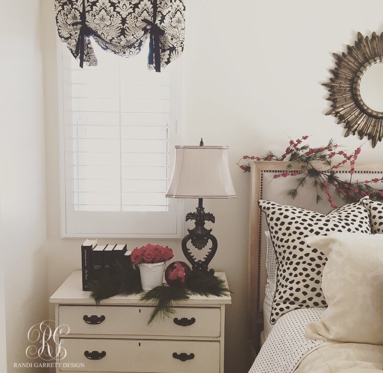 Red, black and white Christmas bedroom by Randi Garrett Design