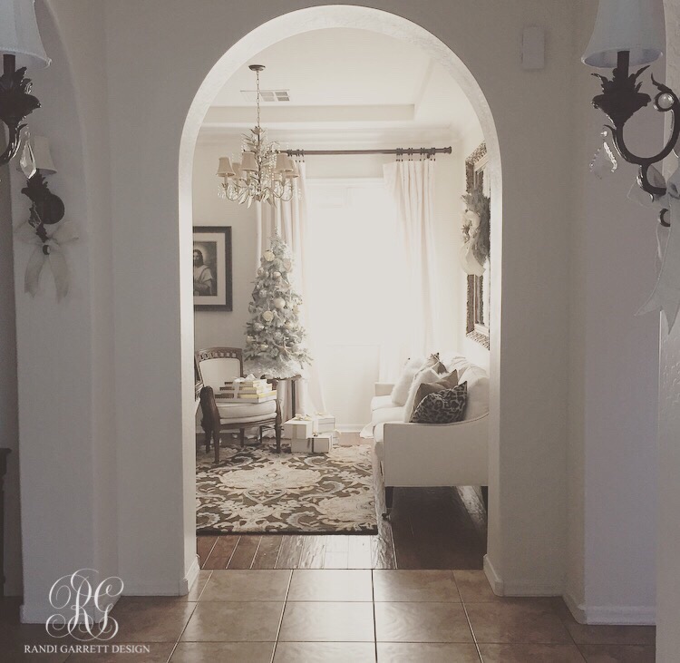 Elegant Christmas den with tabletop Christmas tree