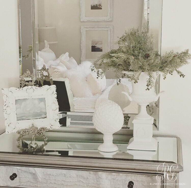 Elegant white Christmas master bedroom by Randi Garret Design