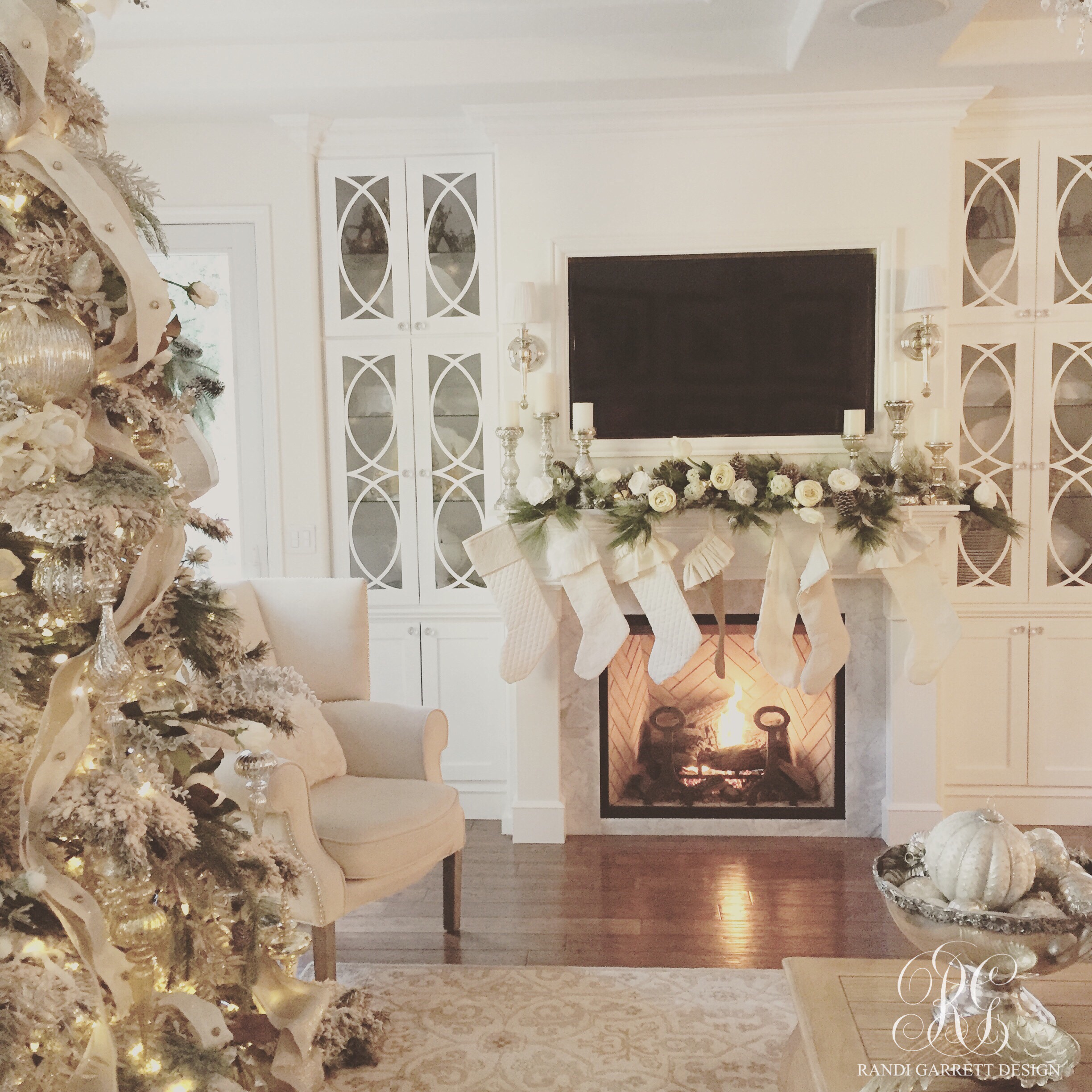 Elegant white Christmas tree by Randi Garrett Design