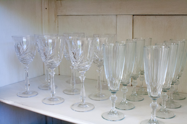 Elegant glassware for china cabinet