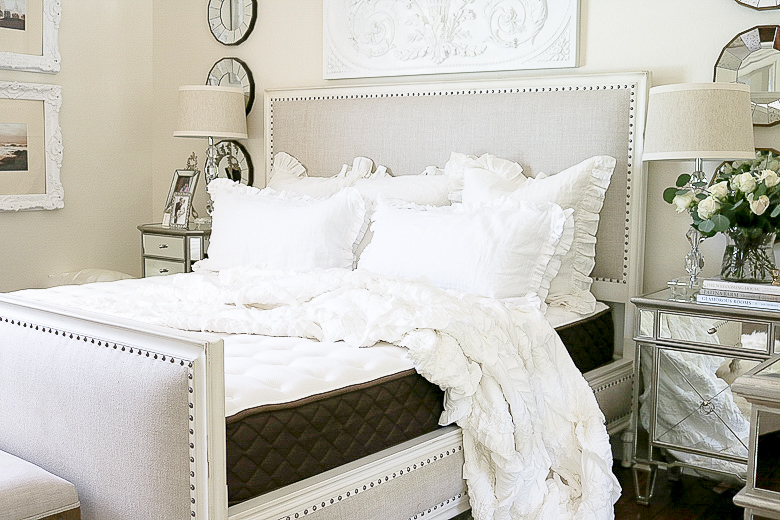 Versailles Christeli mattress in luxurious master bedroom designed by Randi Garrett Design