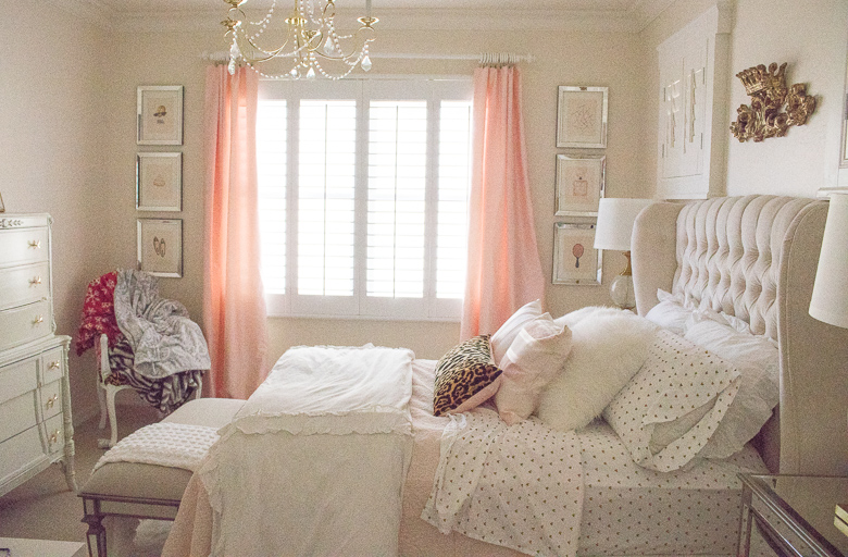 Pink and gold girl bedroom