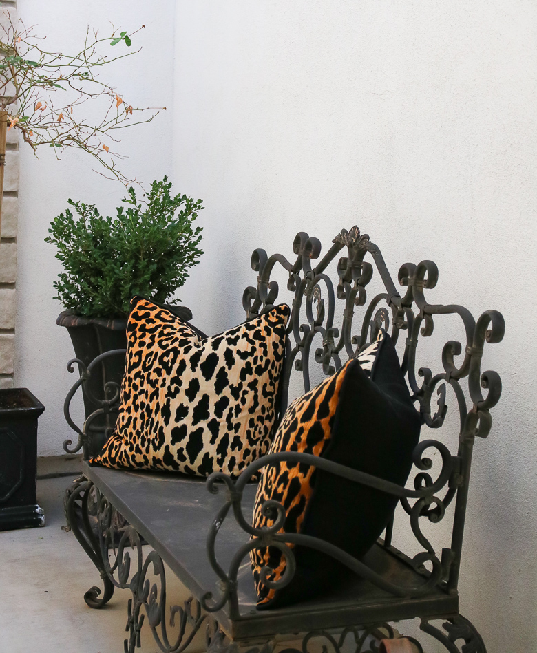 Gorgeous Fall Porch and Patio Inspiration - leopard pillow