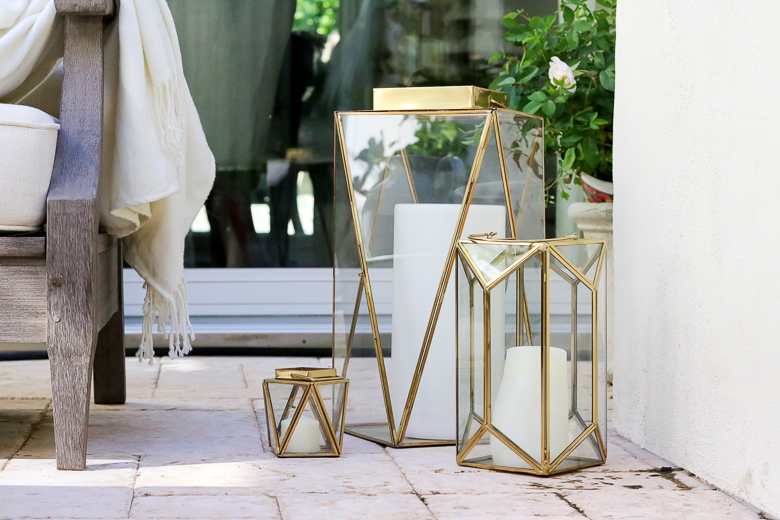 Gorgeous Fall Porch and Patio Inspiration - gold lanterns