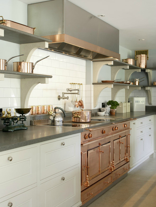 Kitchen with rose gold