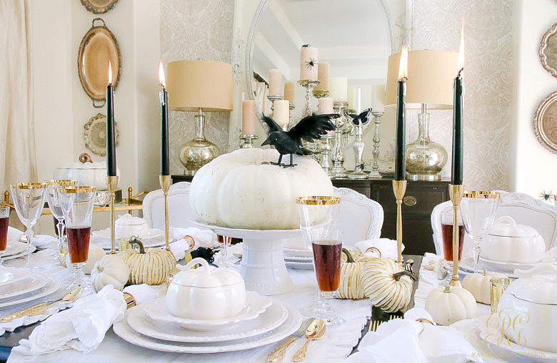 all-white-halloween-table