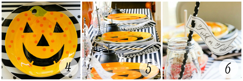 black-and-white-kids-halloween-place-setting-details
