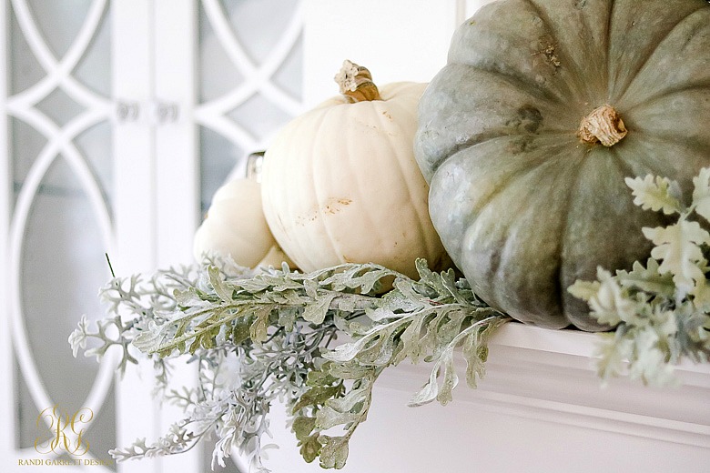simple-thanksgiving-mantel-heirloom-pumpkins-silver-sage