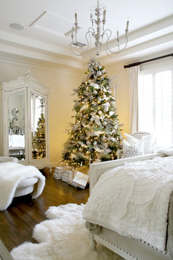 Deck the Halls Christmas Home Tour - Romantic Christmas Bedroom