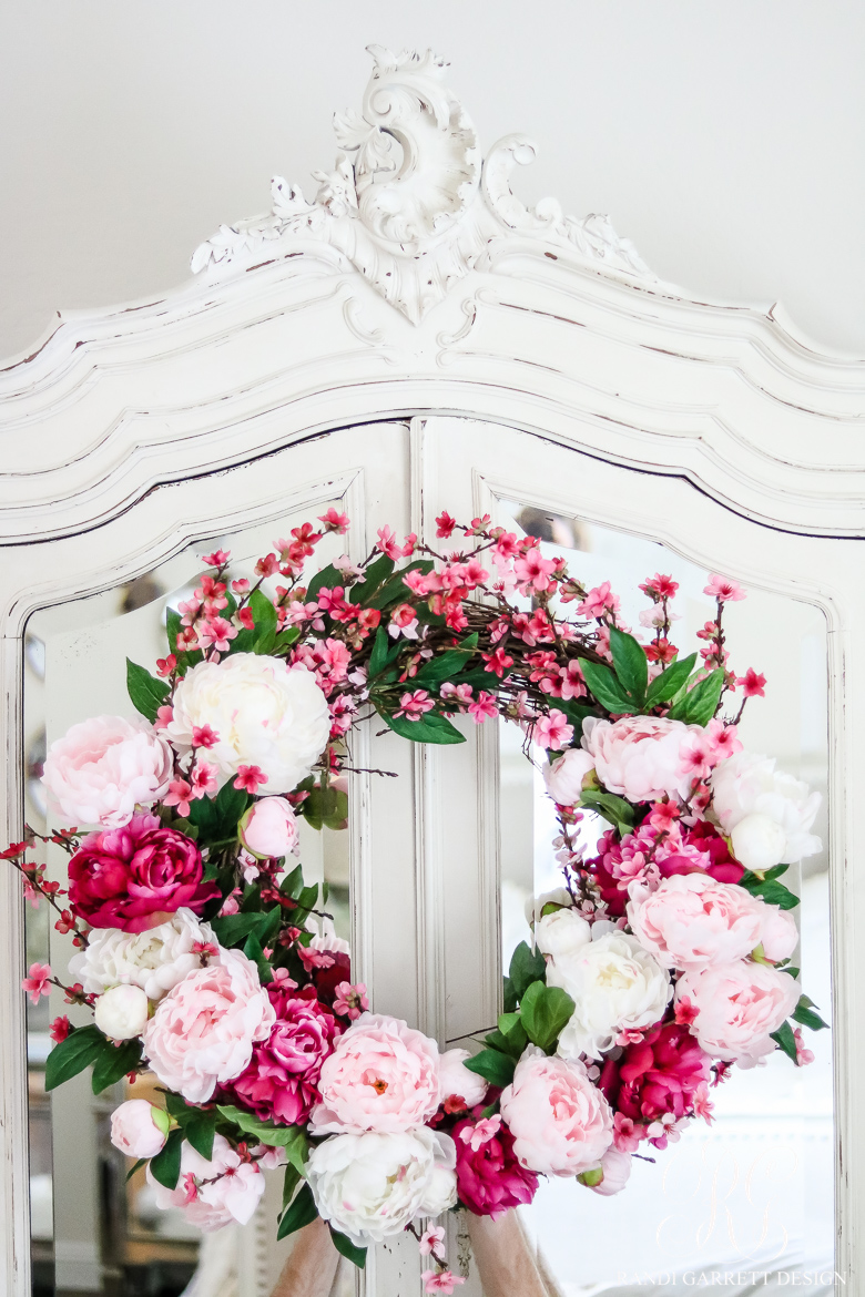 Red and Pink Peony Valentine's Day Wreath