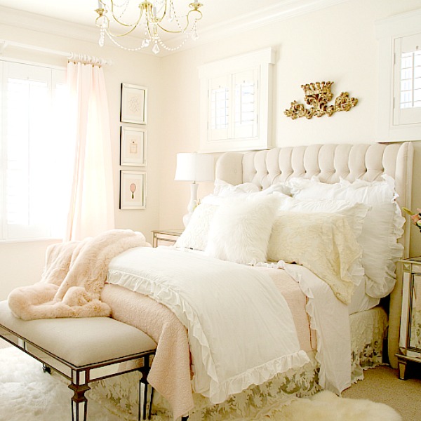 Blush Pink Lace Bedroom Makeover - Easy Tips to Refresh your Bedroom