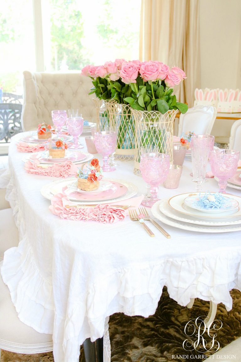 How to Set a Perfect Pink Easter Table with DIY Mini Floral Easter ...