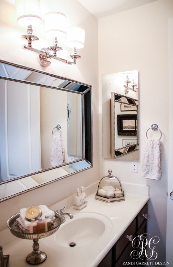 Transitional Guest Bathroom Makeover Mood Board & Before and After