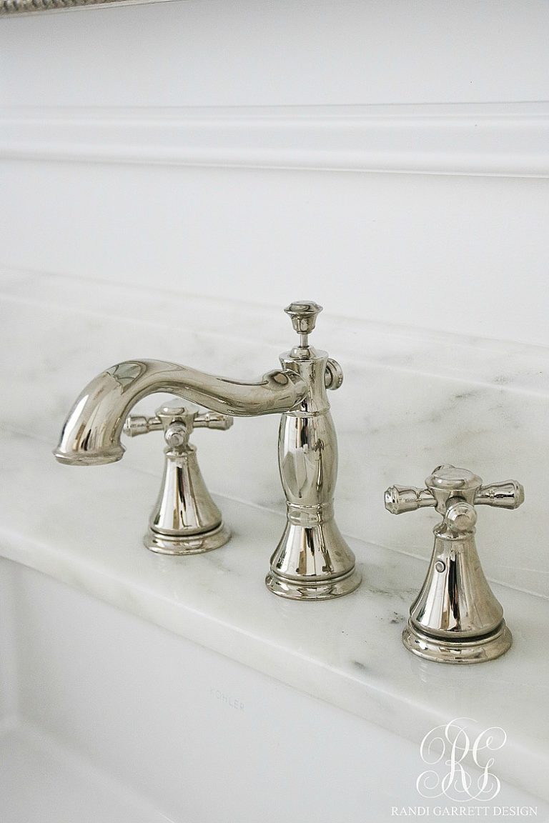 Glam Transitional Guest Bathroom Reveal - with Marble Silver and Brass