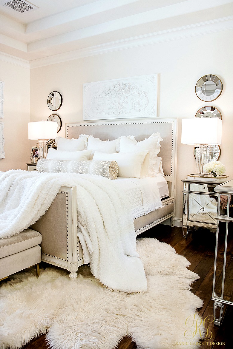 white master bedroom - glam decor 