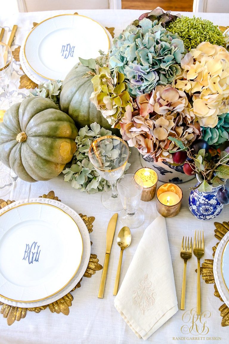 Elegant Heirloom Thanksgiving Table Scape - Randi Garrett Design