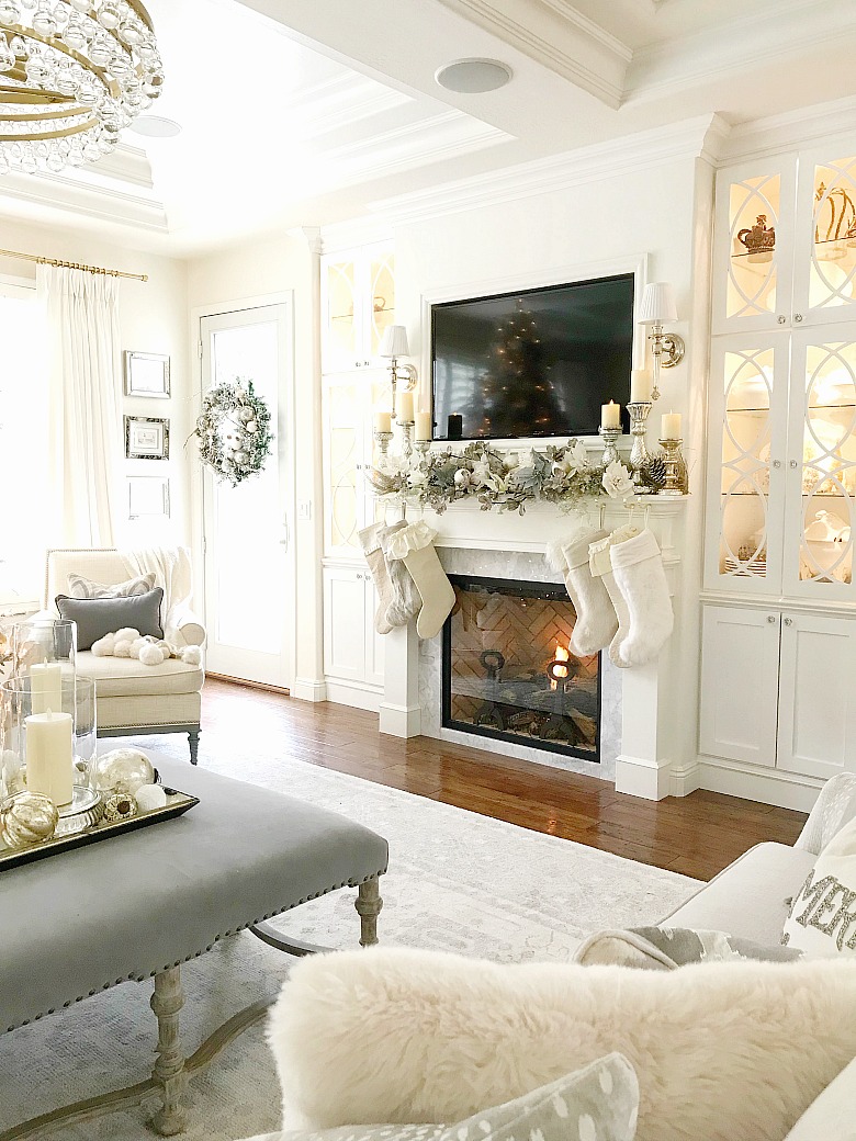 Elegant Gold and Silver Christmas Family Room Reveal - Design Improvised