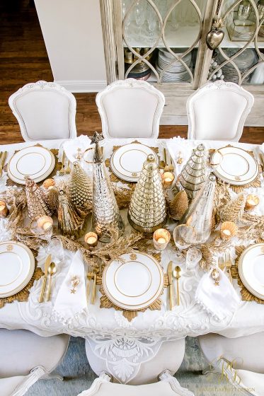 Elegant Gold Christmas Table Scape - Randi Garrett Design