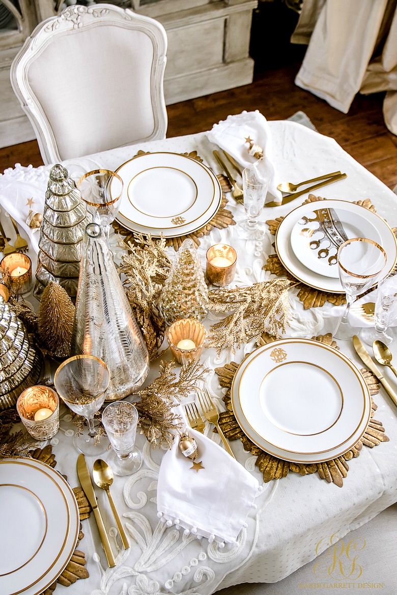 Elegant Gold Christmas Table Scape  Randi Garrett Design