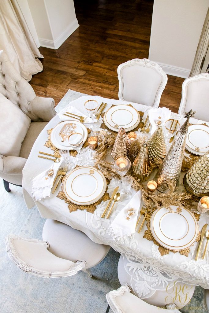 Elegant Gold Christmas Table Scape - Randi Garrett Design