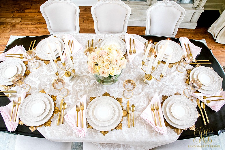 Glam Blush + Gold Valentine's Day Table