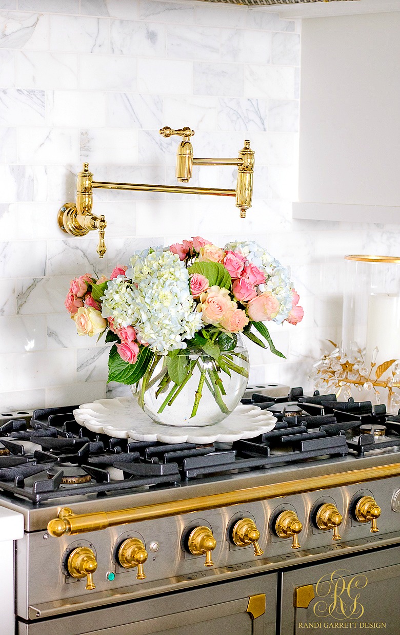 Luxury Designer Faux Floral Arrangements on base Red and Gold –  Reilly-Chance Collection