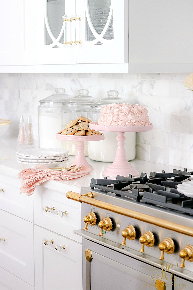 pink cake stands