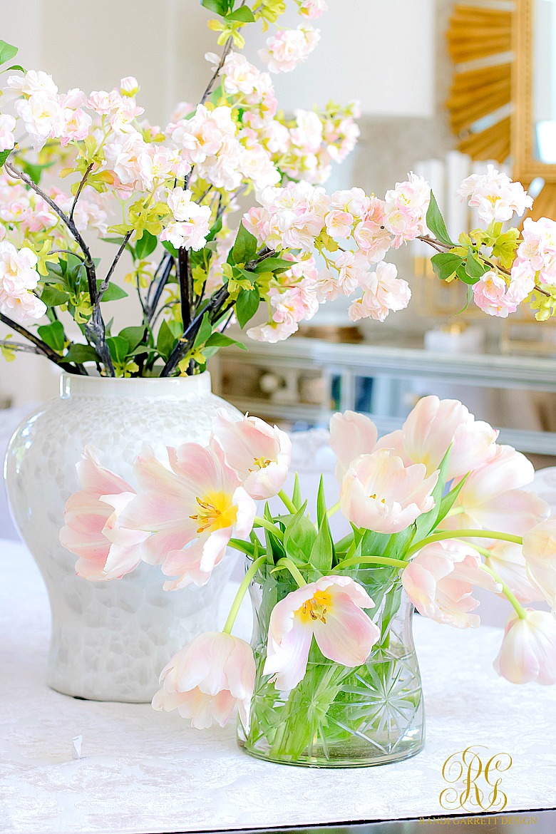 Spring Floral Arrangements using Fresh or Faux Florals