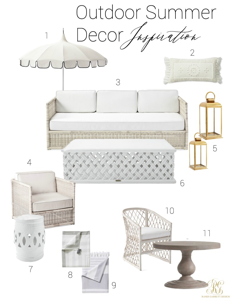 Outdoor Summer Decor mood board -3 tips for creating the ultimate outdoor summer space