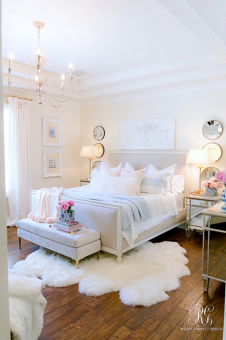 light pink and blue bedroom