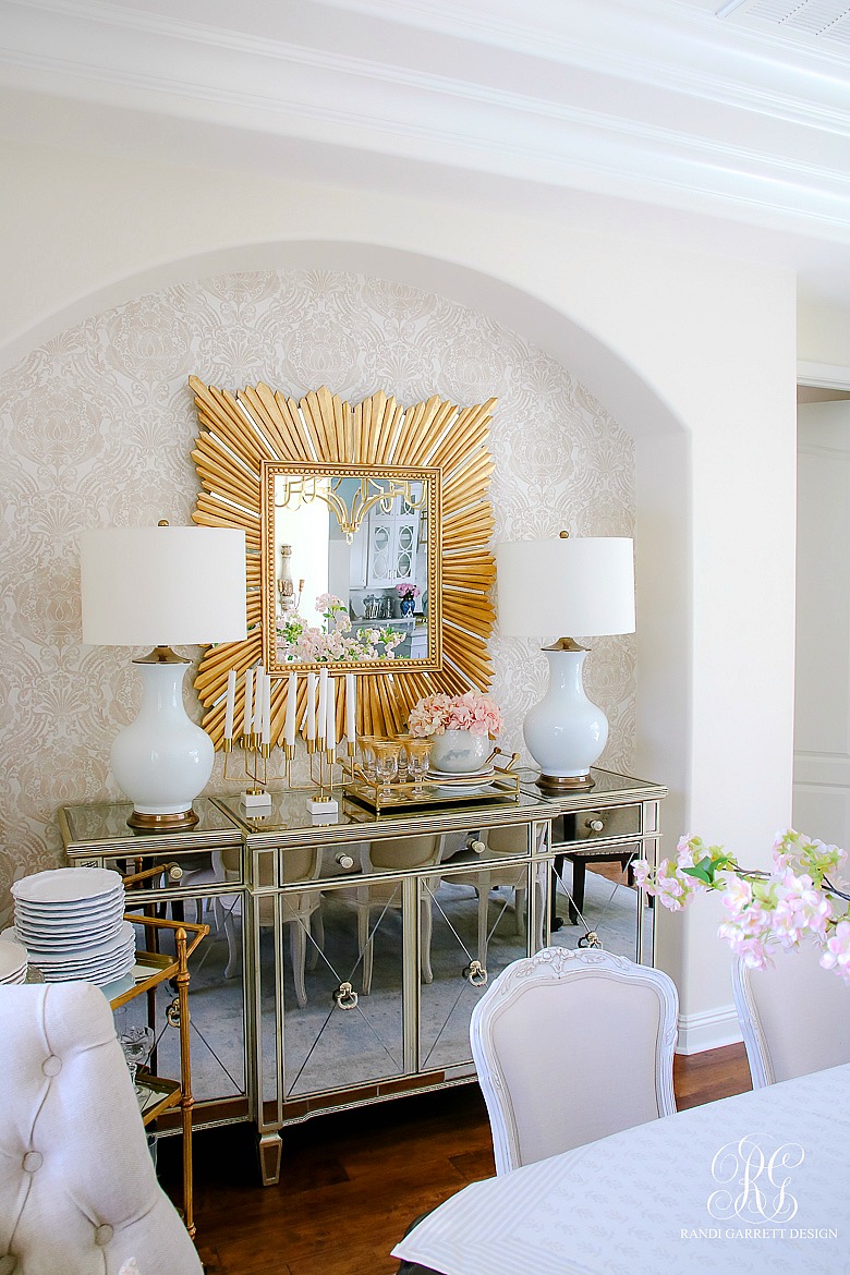 glam summer dining room