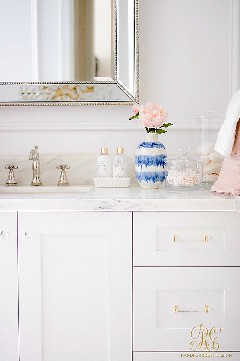 Daily Cleaning Routine - white glam bathroom