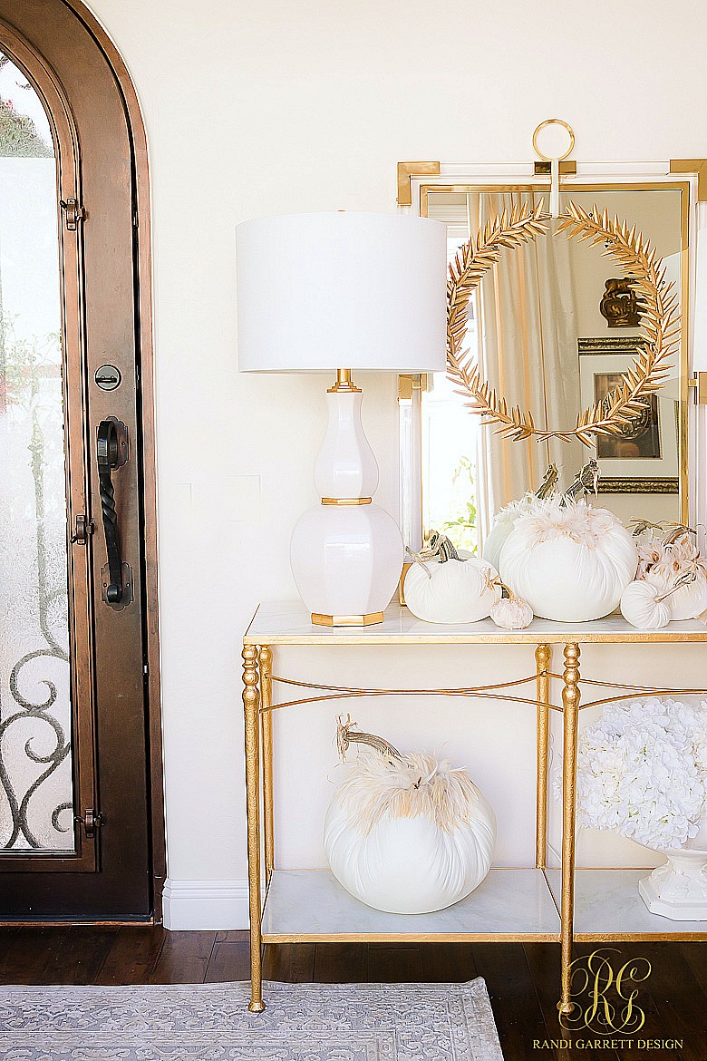 Glam Fall Home Tour - white - gold - fall - decor