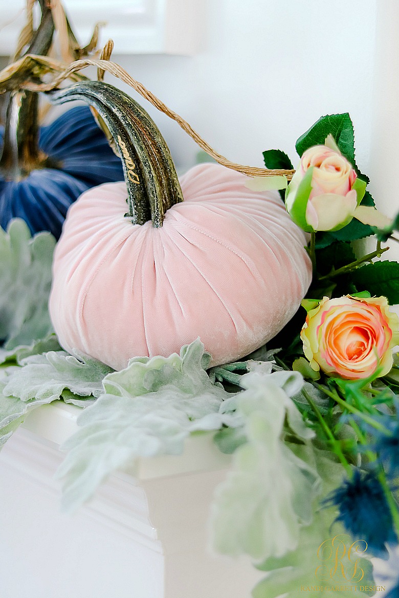 blush velvet pumpkin - fall decor tips