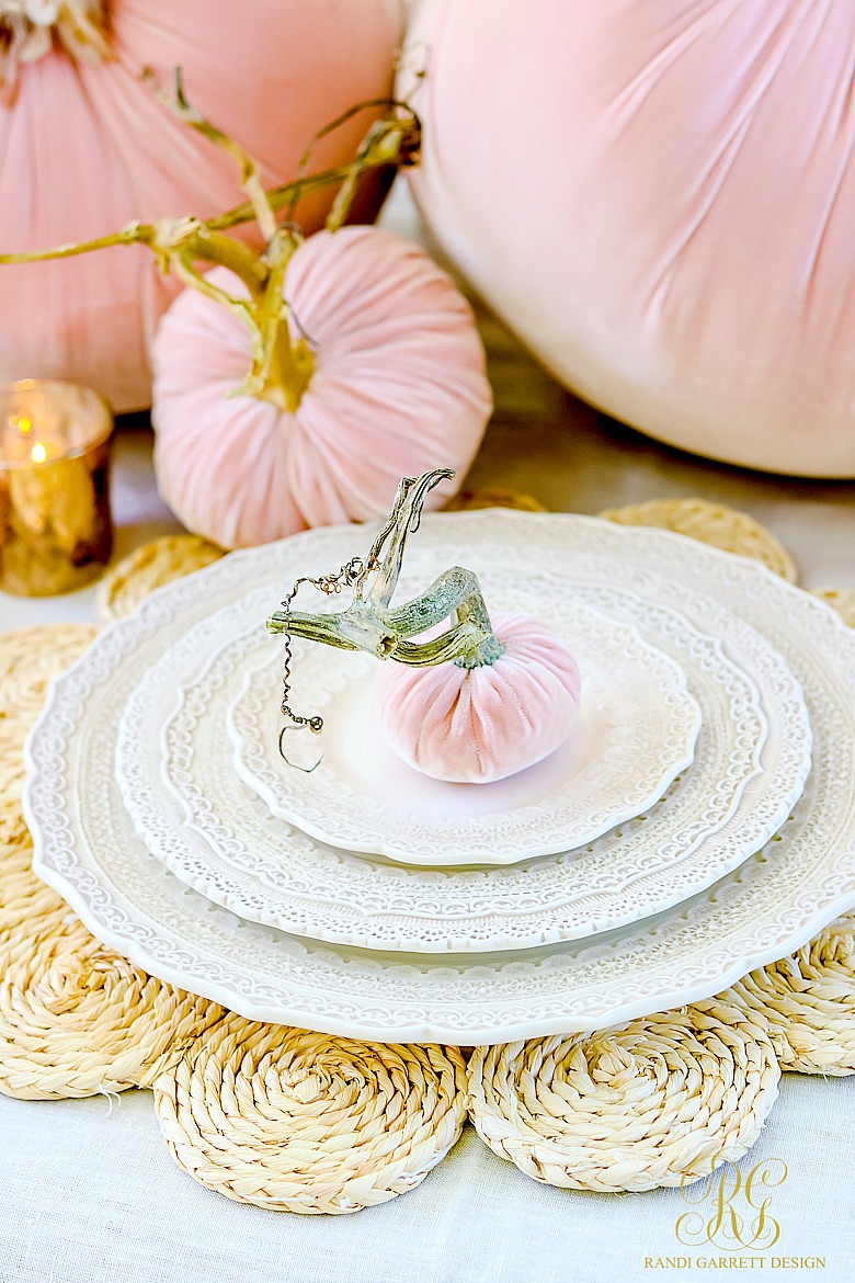 Pink Pumpkin Fall Tablescape - fall table ideas
