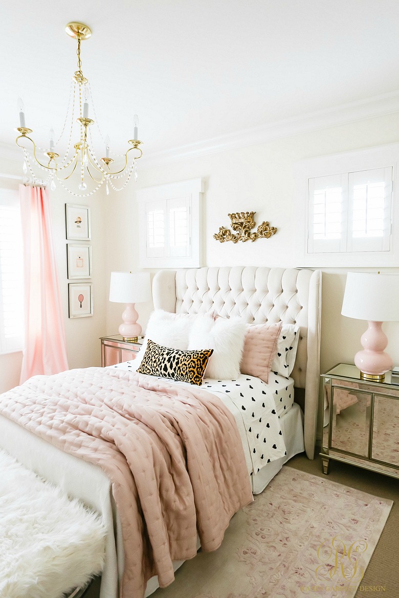 Pink and Gold Girl's Bedroom Makeover - Randi Garrett Design