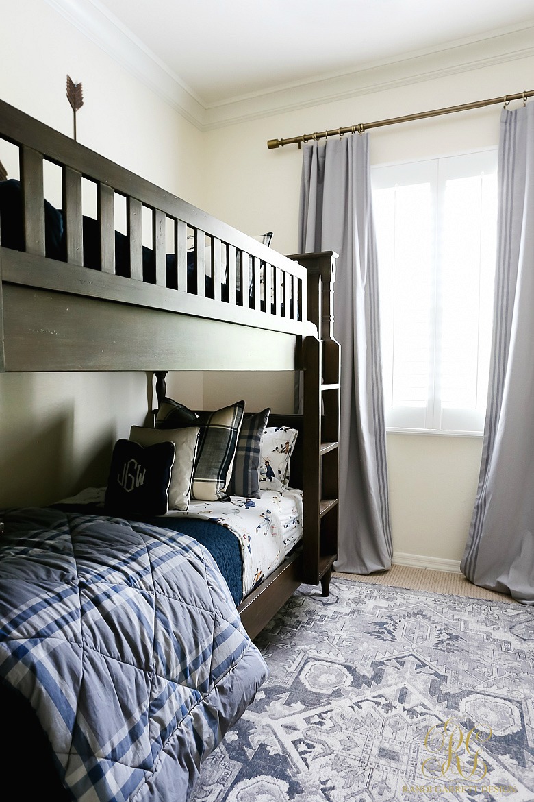 navy and gray kid's bedroom