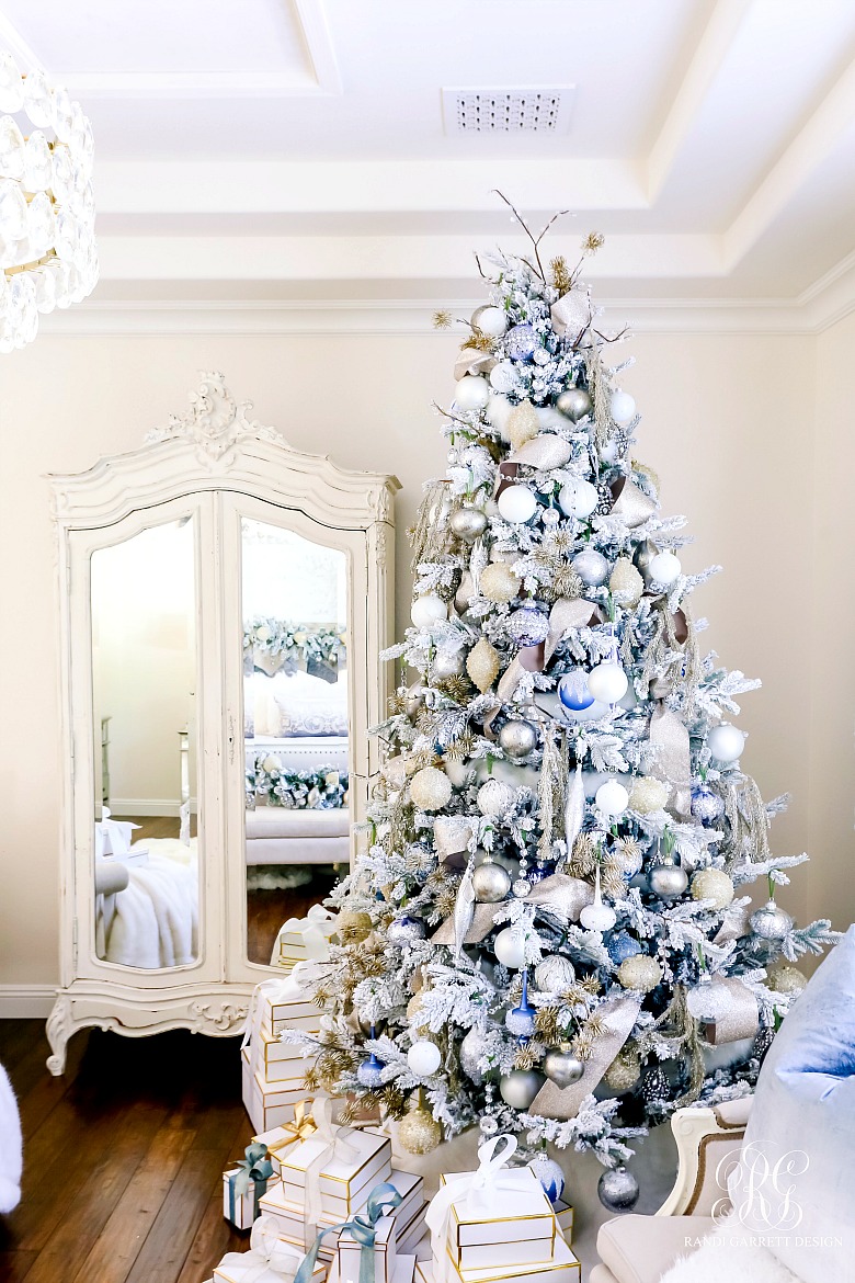 elegant white and gray christmas tree