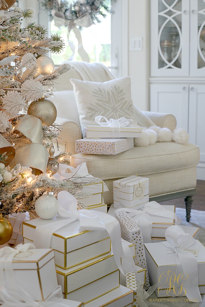 White gold Christmas gifts - white Christmas decor