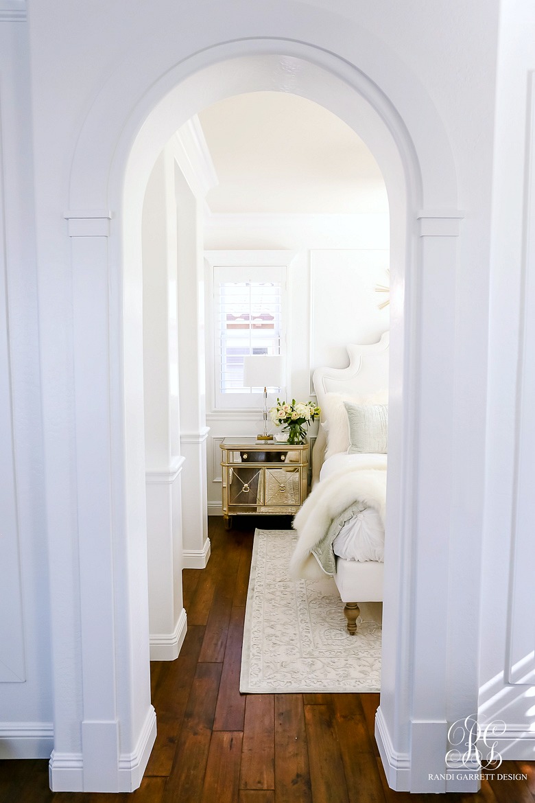 traditional moldings - wainscoting - glam guest bedroom makeover