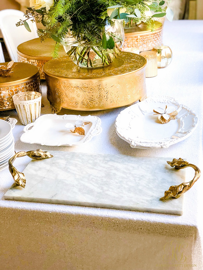 marble tray with gold handles