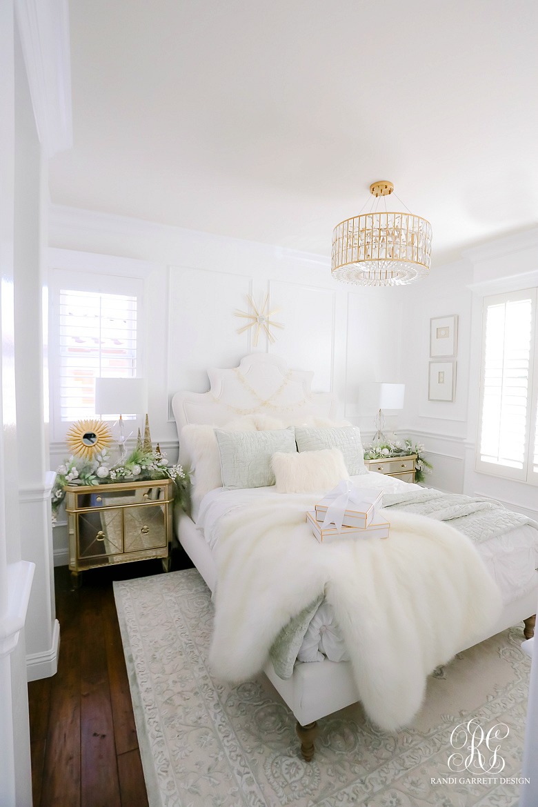 elegant guest bedroom styled for christmas 