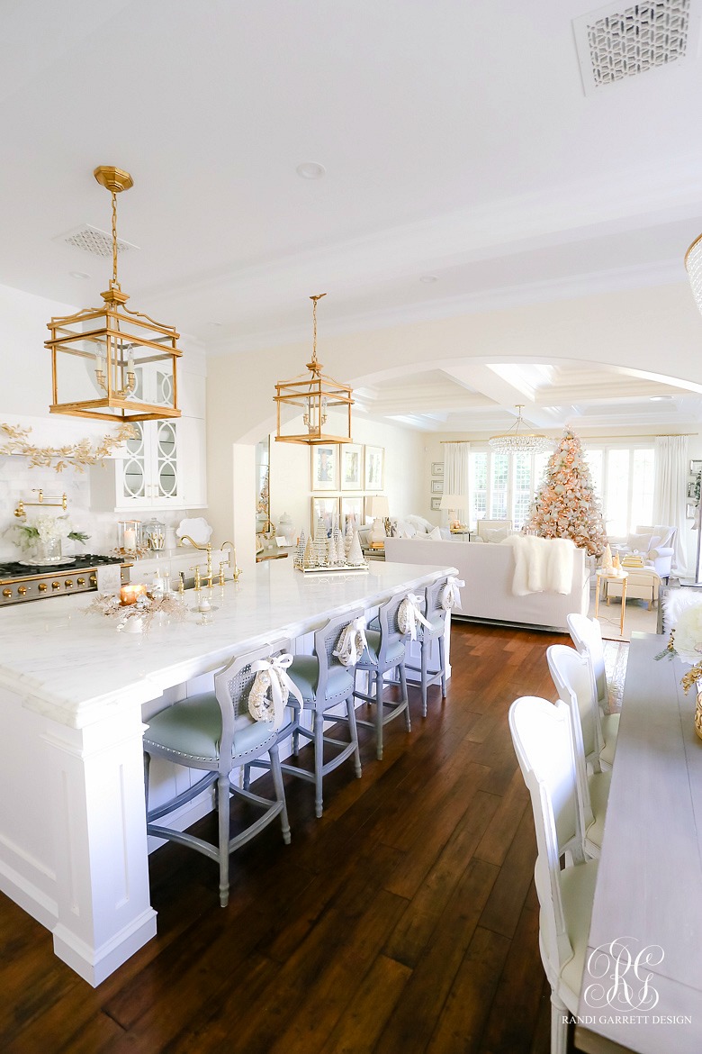 white - gold - christmas - kitchen