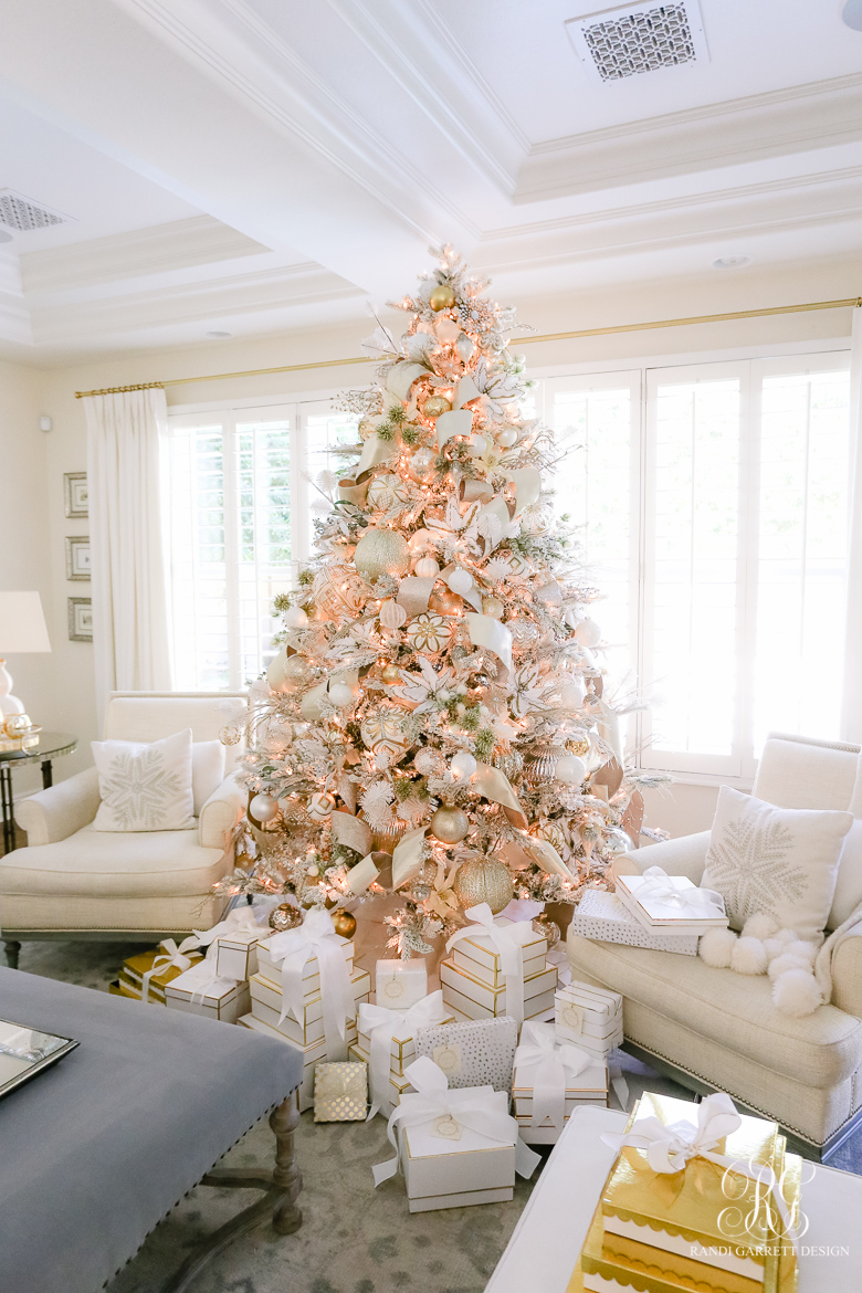 Elegant all white Christmas tree