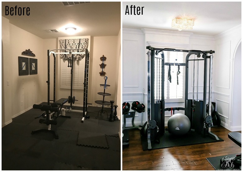 Glam Home Gym Reveal - before and after
