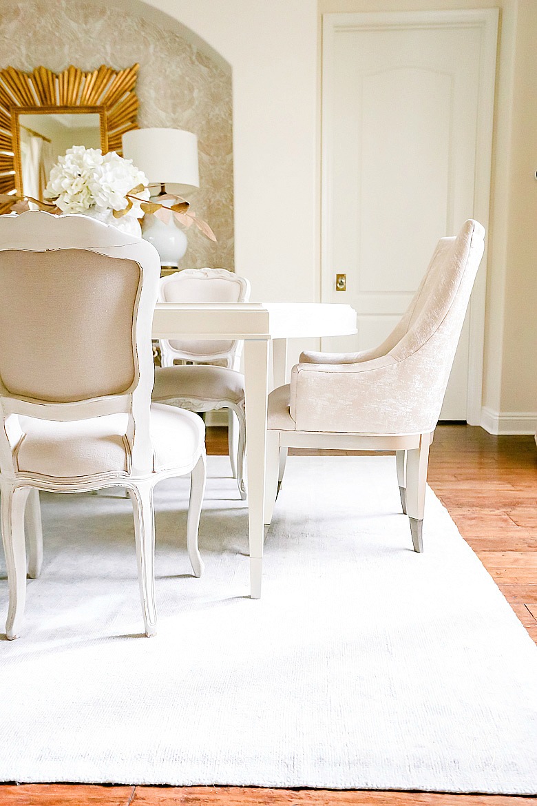 white glam dining room 