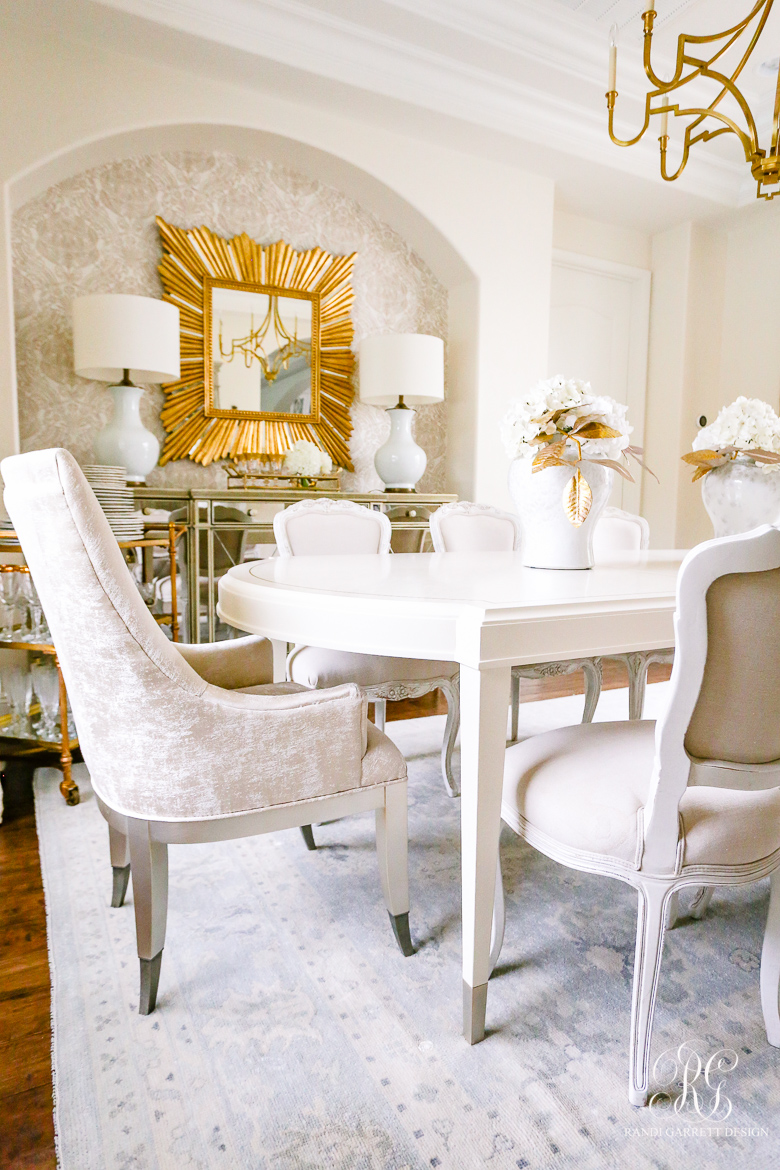 glam dining room - mirrored buffet 